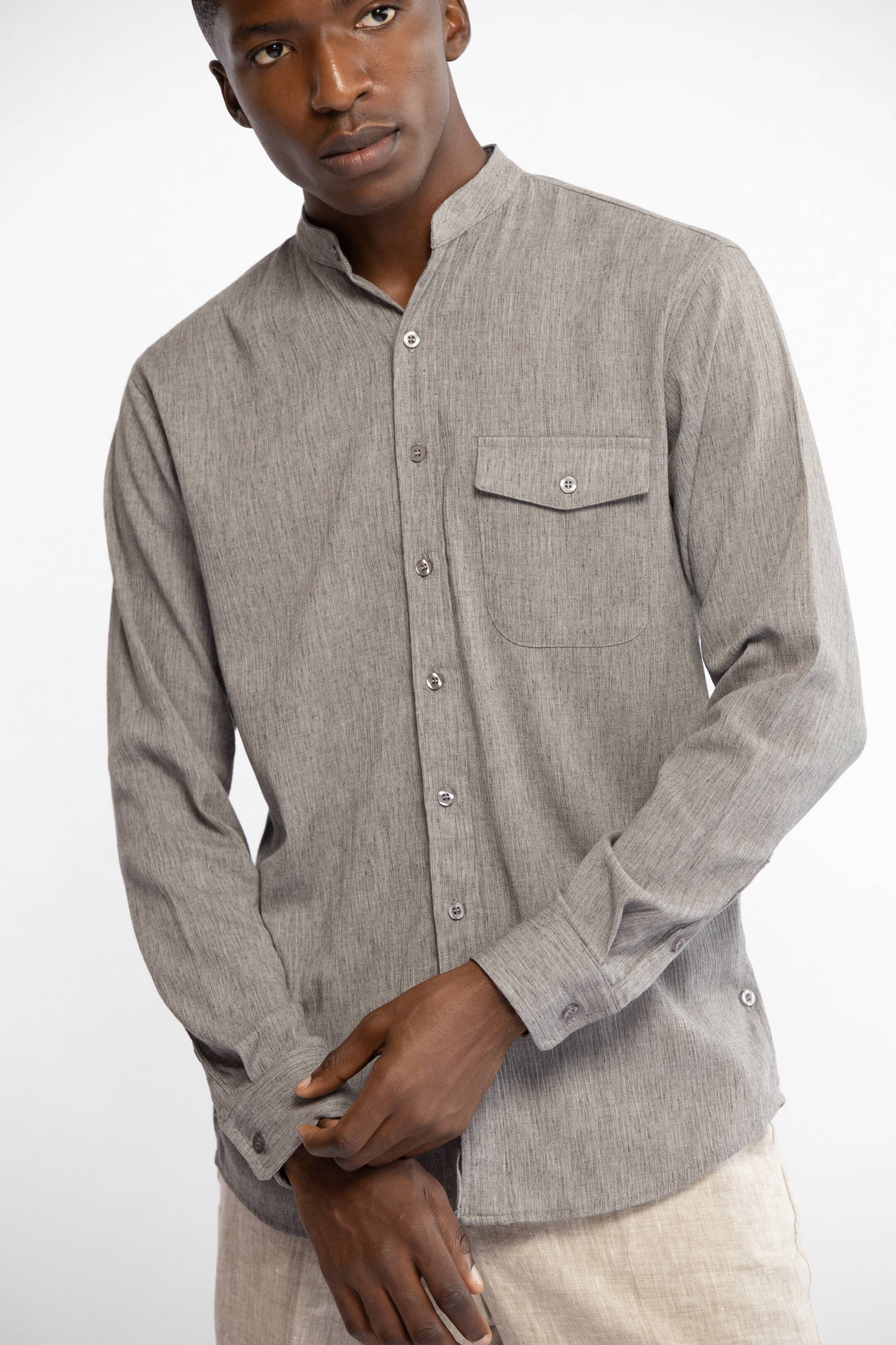 Grandad collar shirt