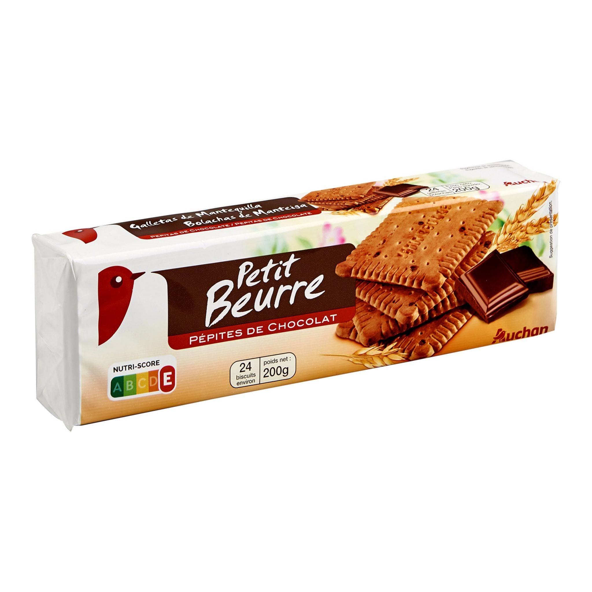 Auchan - Petit beurre pépites de chocolat 200g