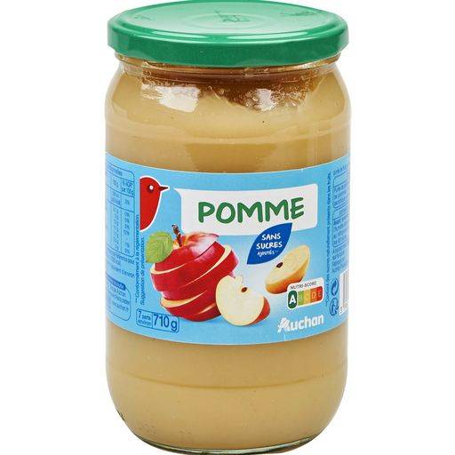 Auchan Compote de pomme sans sucre 710g