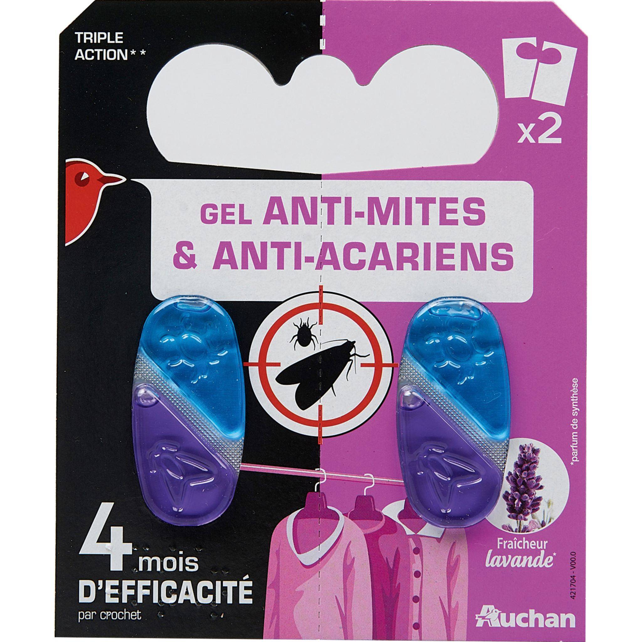Auchan Gel antimites et antiacariens fraîcheur lavande x2